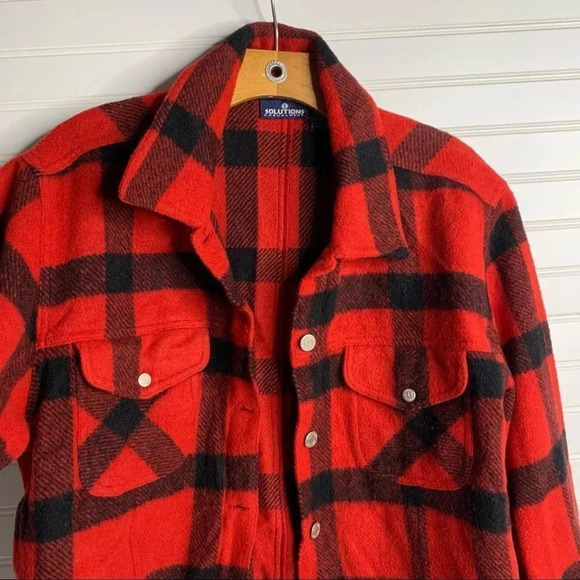 Vintage Plaid Shacket Wool Blend - Picture 7 of 8
